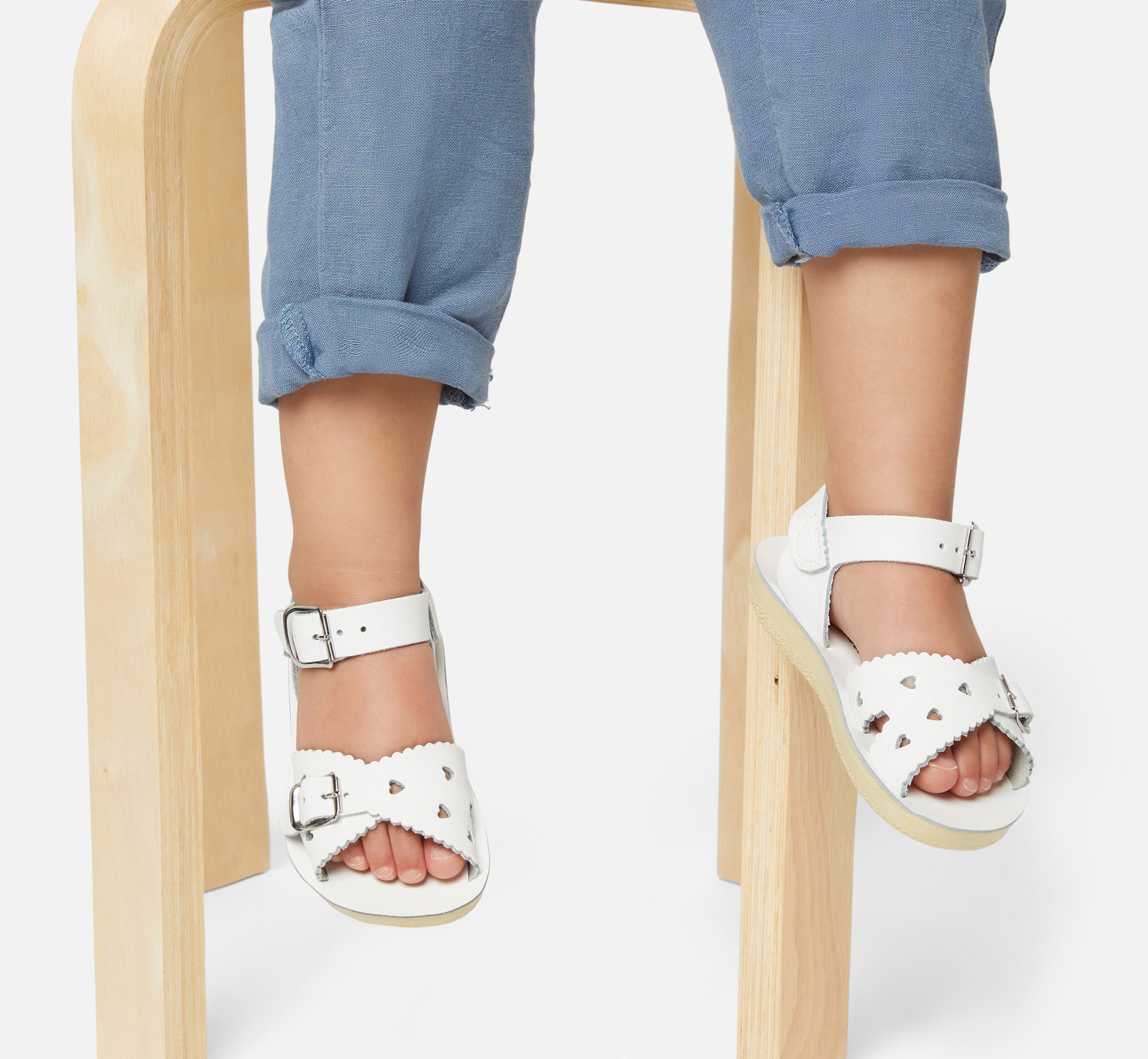 Sweetheart White Kids Sandal - Salt-Water Sandals UK