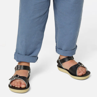 Surfer Black Kids Sandal - Kids Double Buckle Sandals - Salt-Water Sandals UK