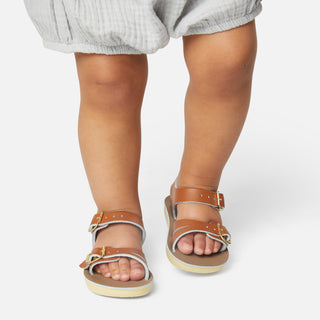 Seawee Tan Kids Sandal - Kids Double Buckle Sandals - Salt-Water Sandals UK