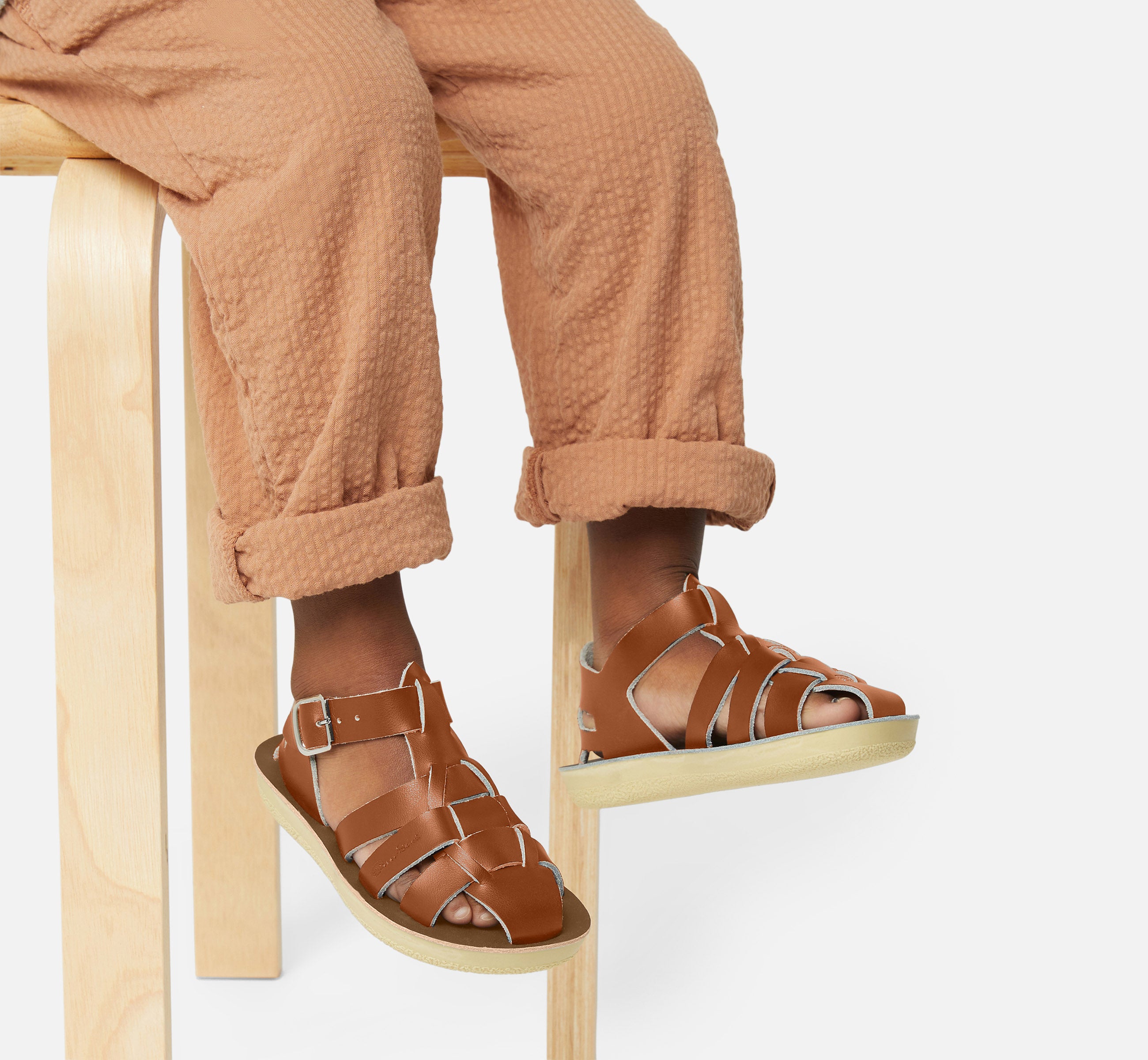 Shark Fisherman Tan Kids Sandal - Salt-Water Sandals UK