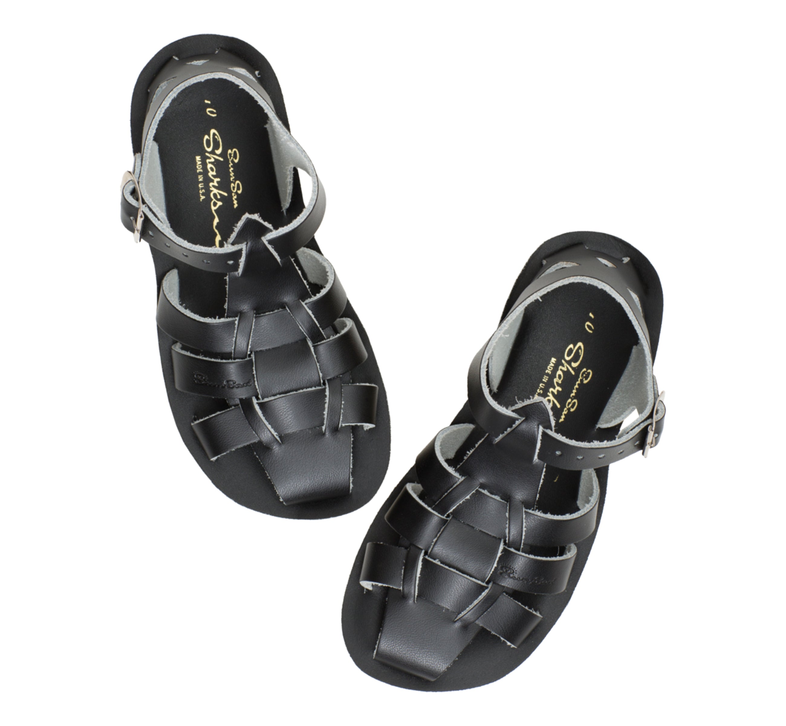 Shark Fisherman Black Kids Sandal - Salt-Water Sandals UK