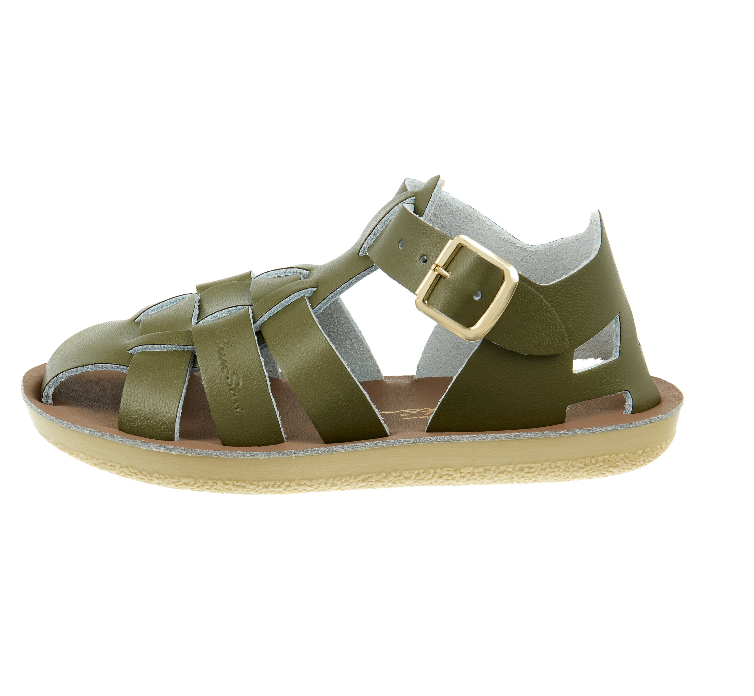 Shark Fisherman Olive Kids Sandal - Salt-Water Sandals UK