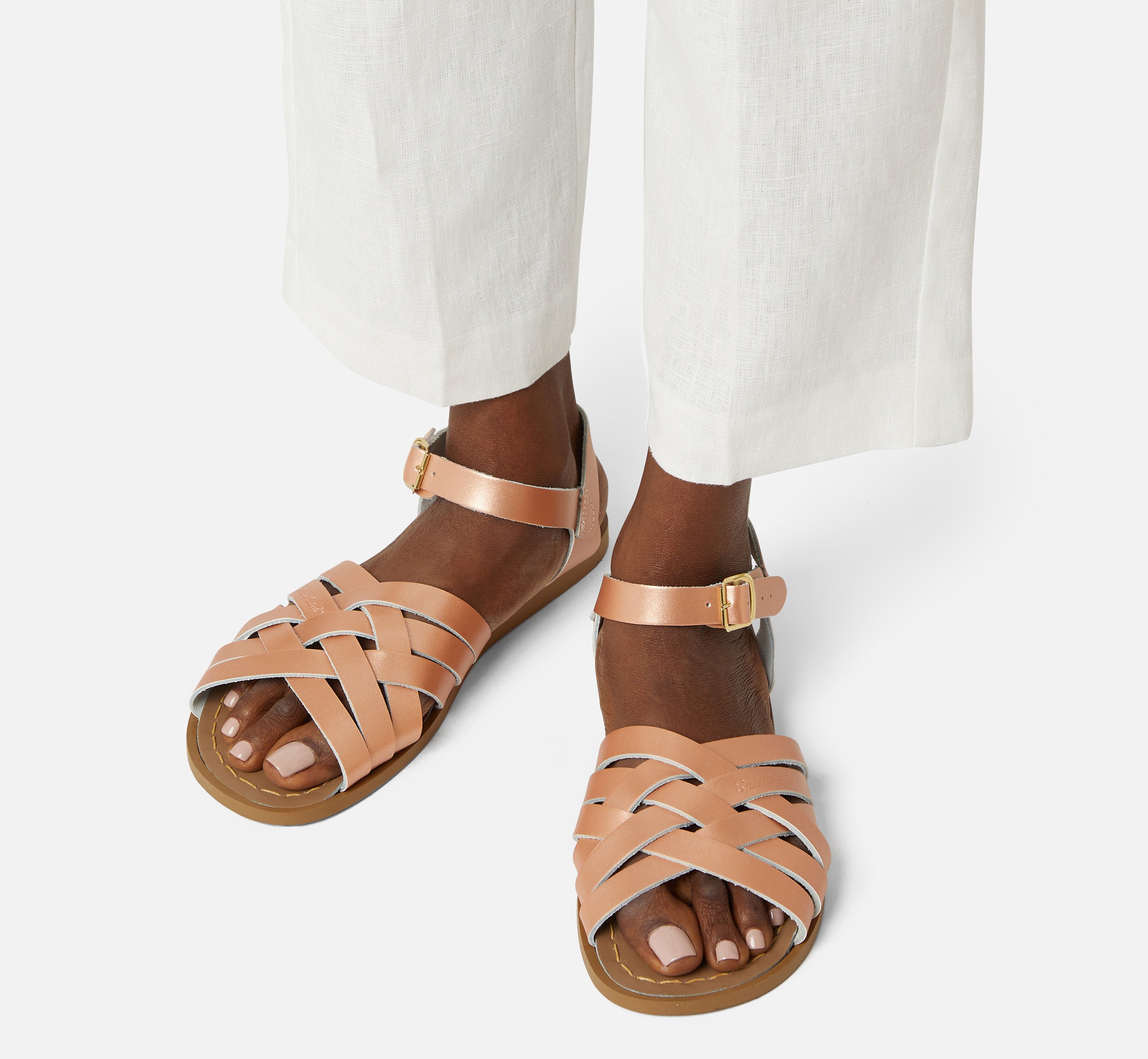 Retro Rose Gold Womens Sandal - Salt-Water Sandals UK