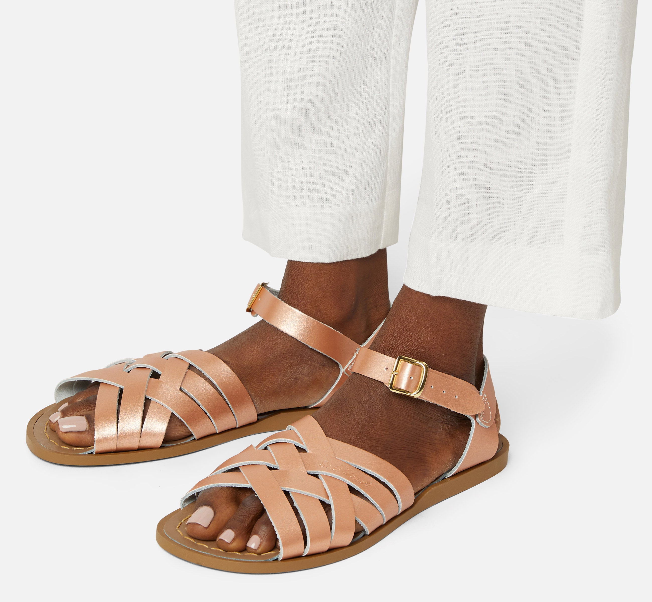 Retro Rose Gold Womens Sandal - Salt-Water Sandals UK