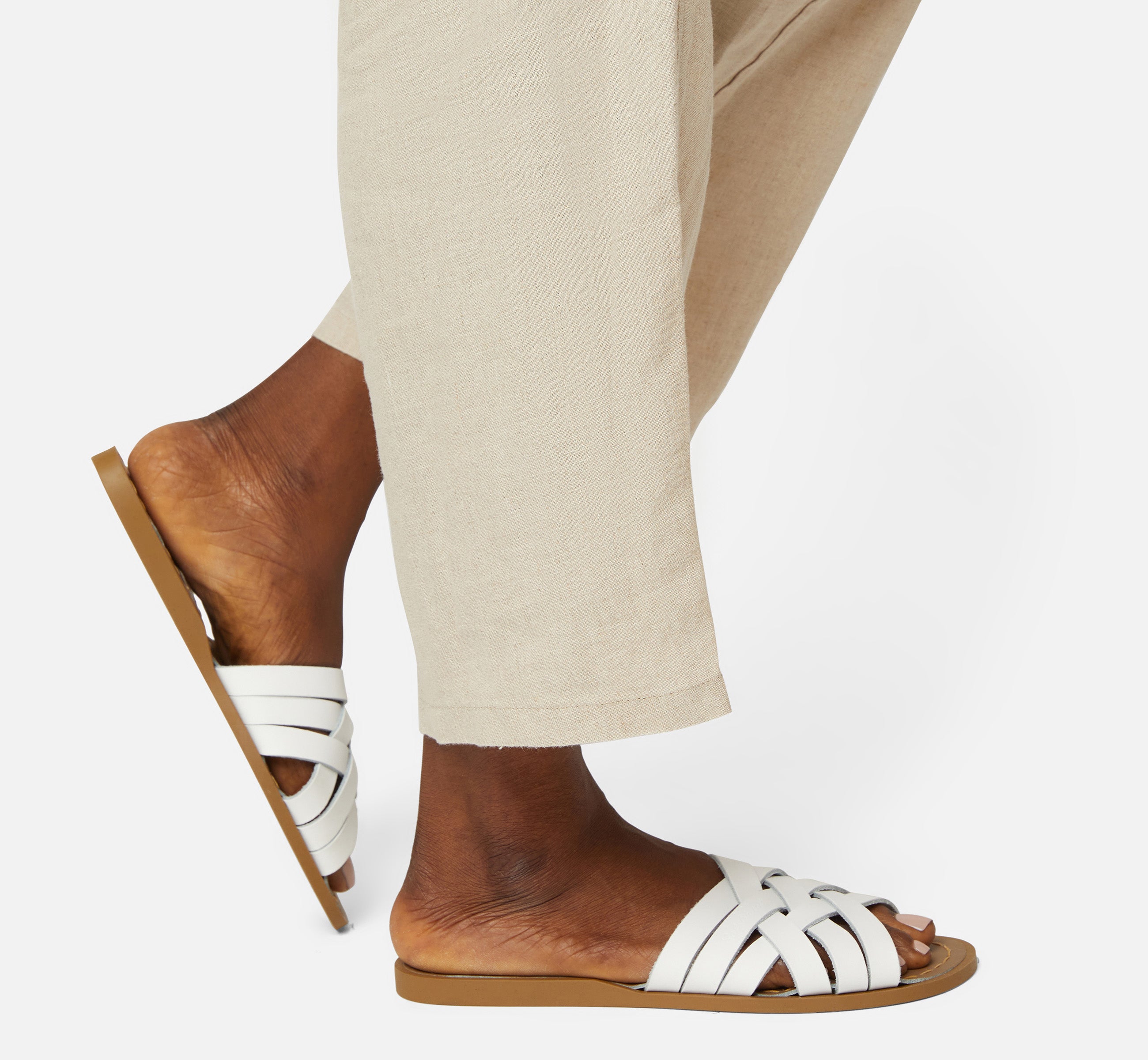 Retro Slide White Womens Sandal - Salt-Water Sandals UK