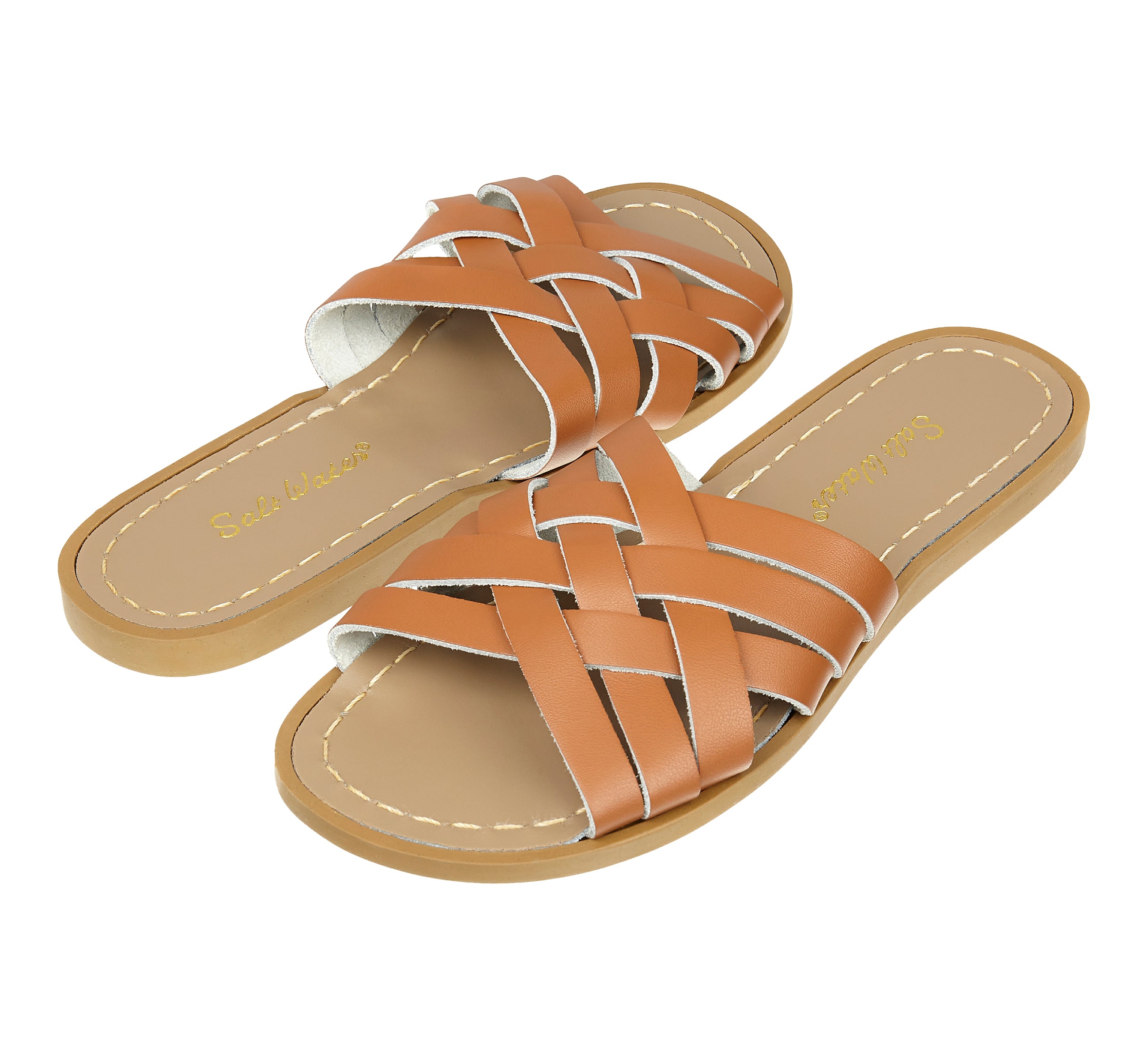 Retro Slide Tan Womens Sandal - Salt-Water Sandals UK