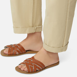 Retro Slide Tan Womens Sandal