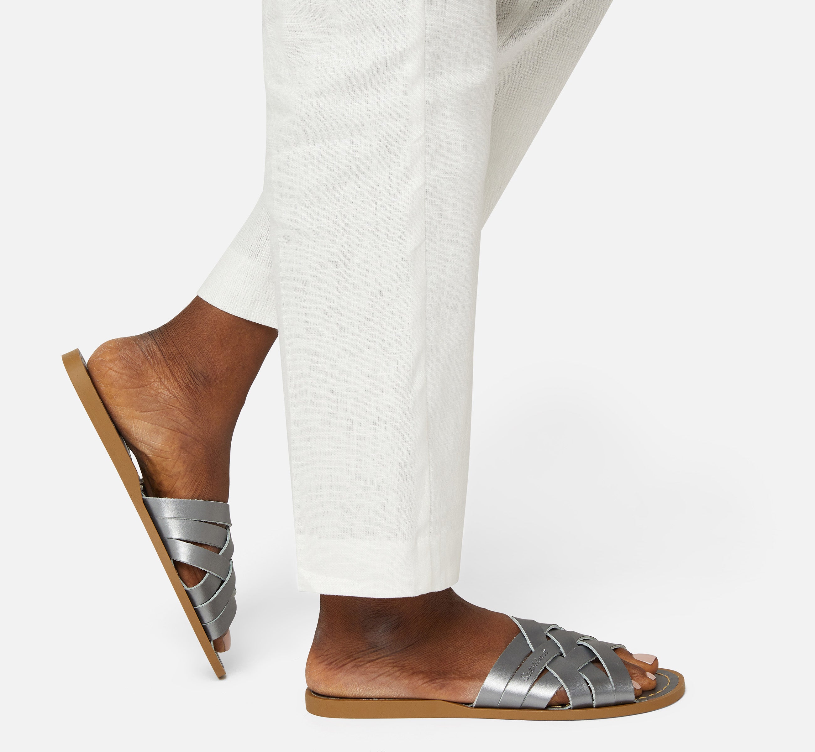 Retro Slide Pewter Womens Sandal - Salt-Water Sandals UK