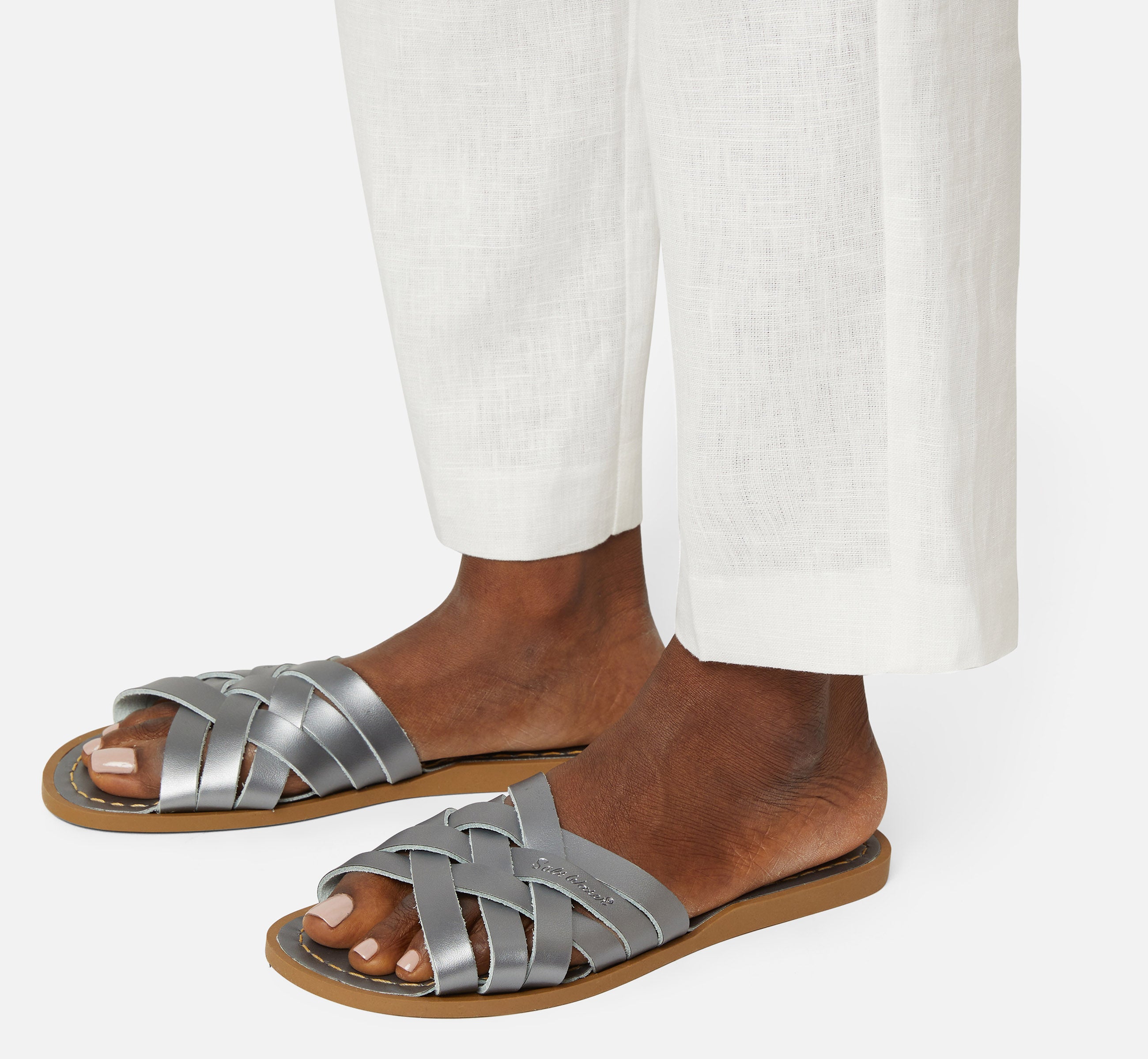 Retro Slide Pewter Womens Sandal - Salt-Water Sandals UK