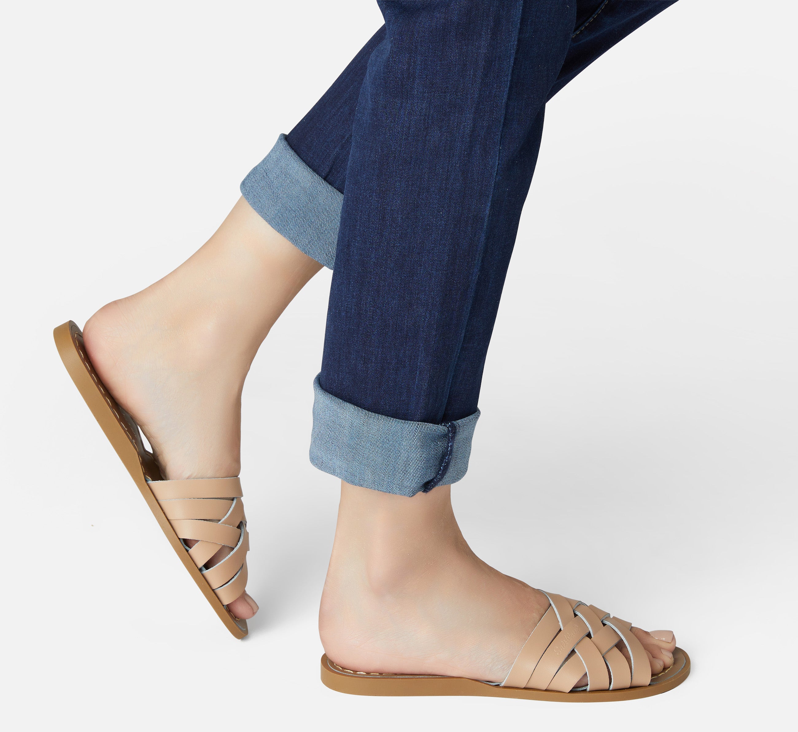 Retro Slide Latte Womens Sandal - Salt-Water Sandals UK