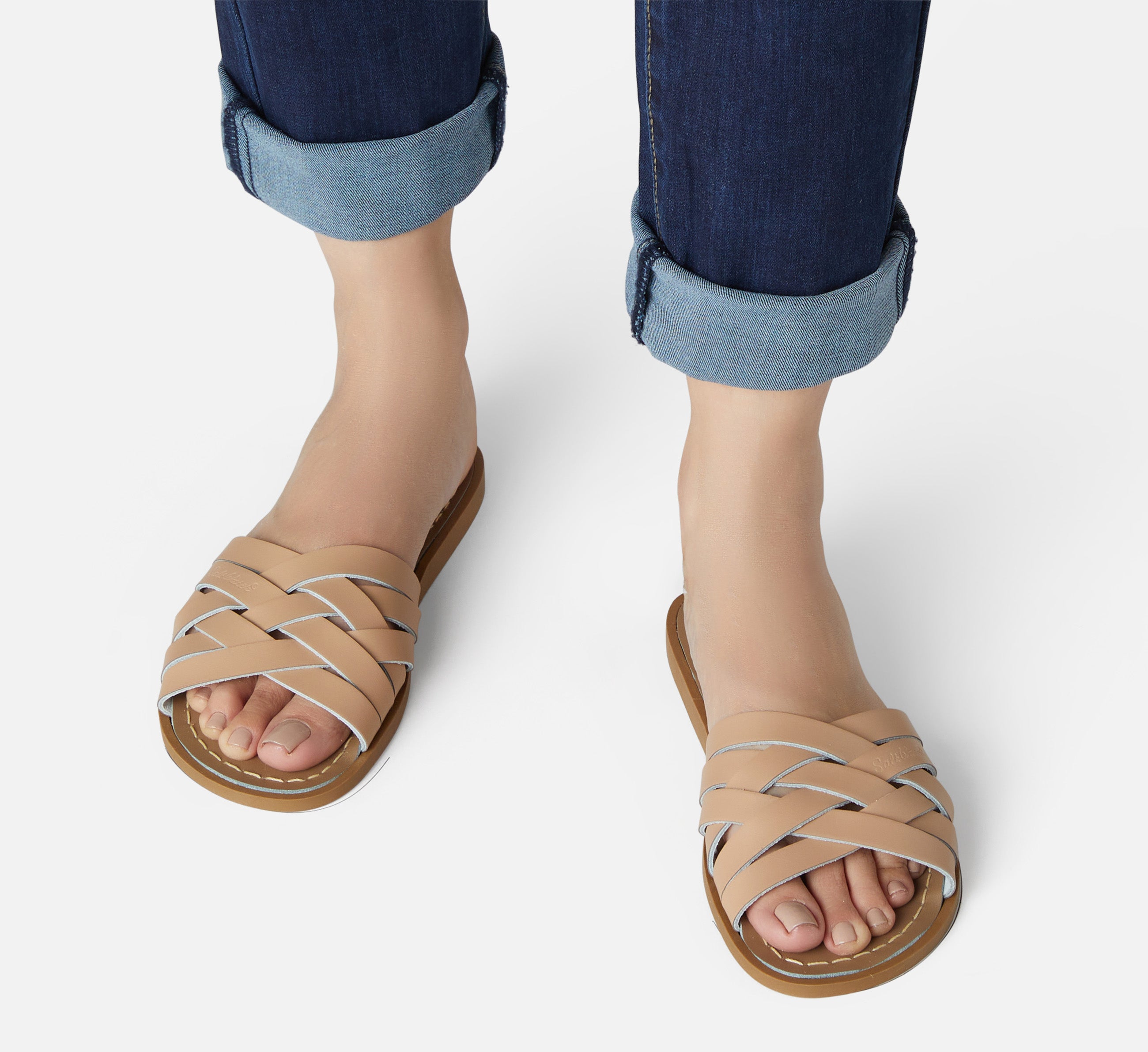 Retro Slide Latte Womens Sandal - Salt-Water Sandals UK