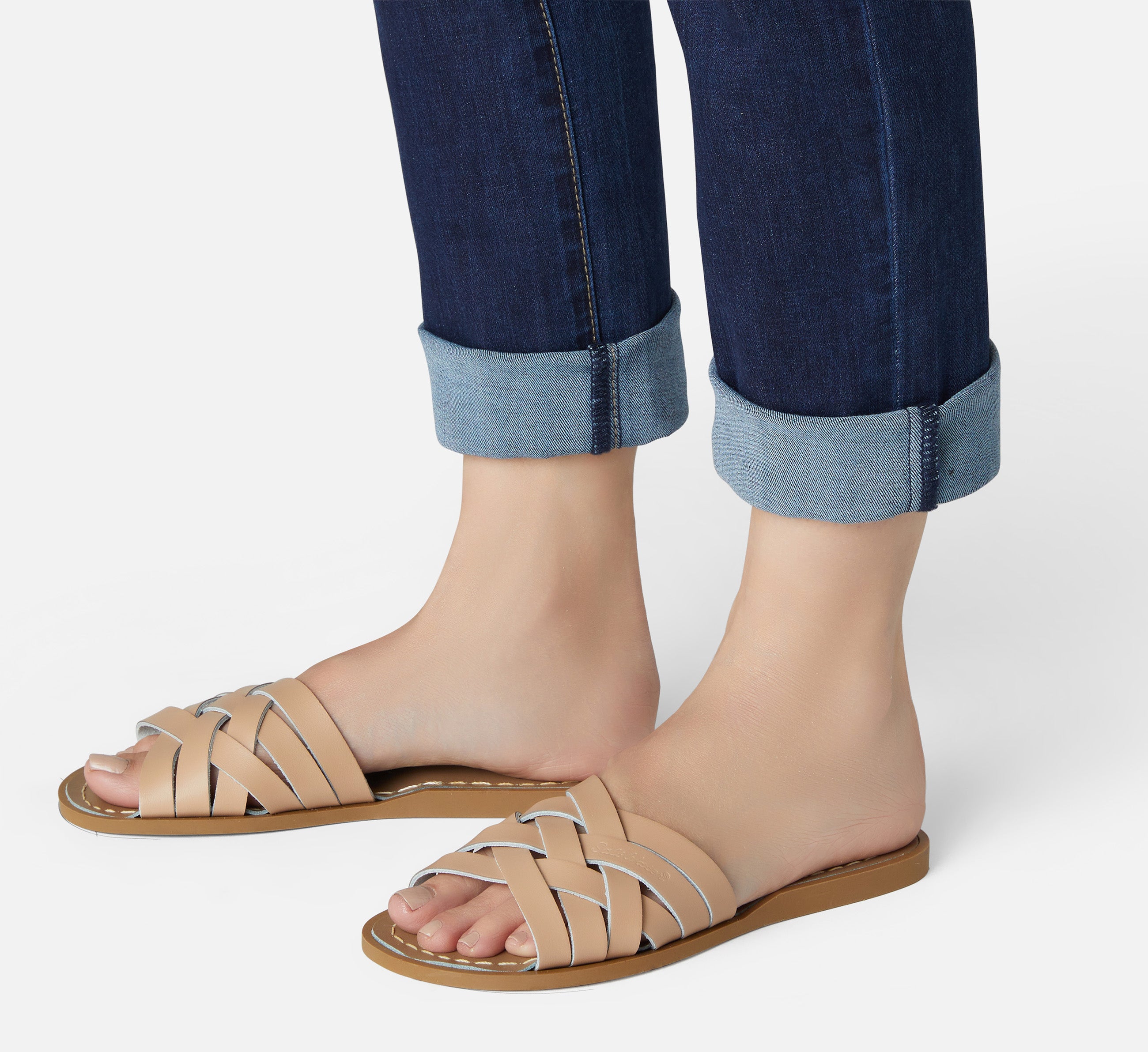 Retro Slide Latte Womens Sandal - Salt-Water Sandals UK