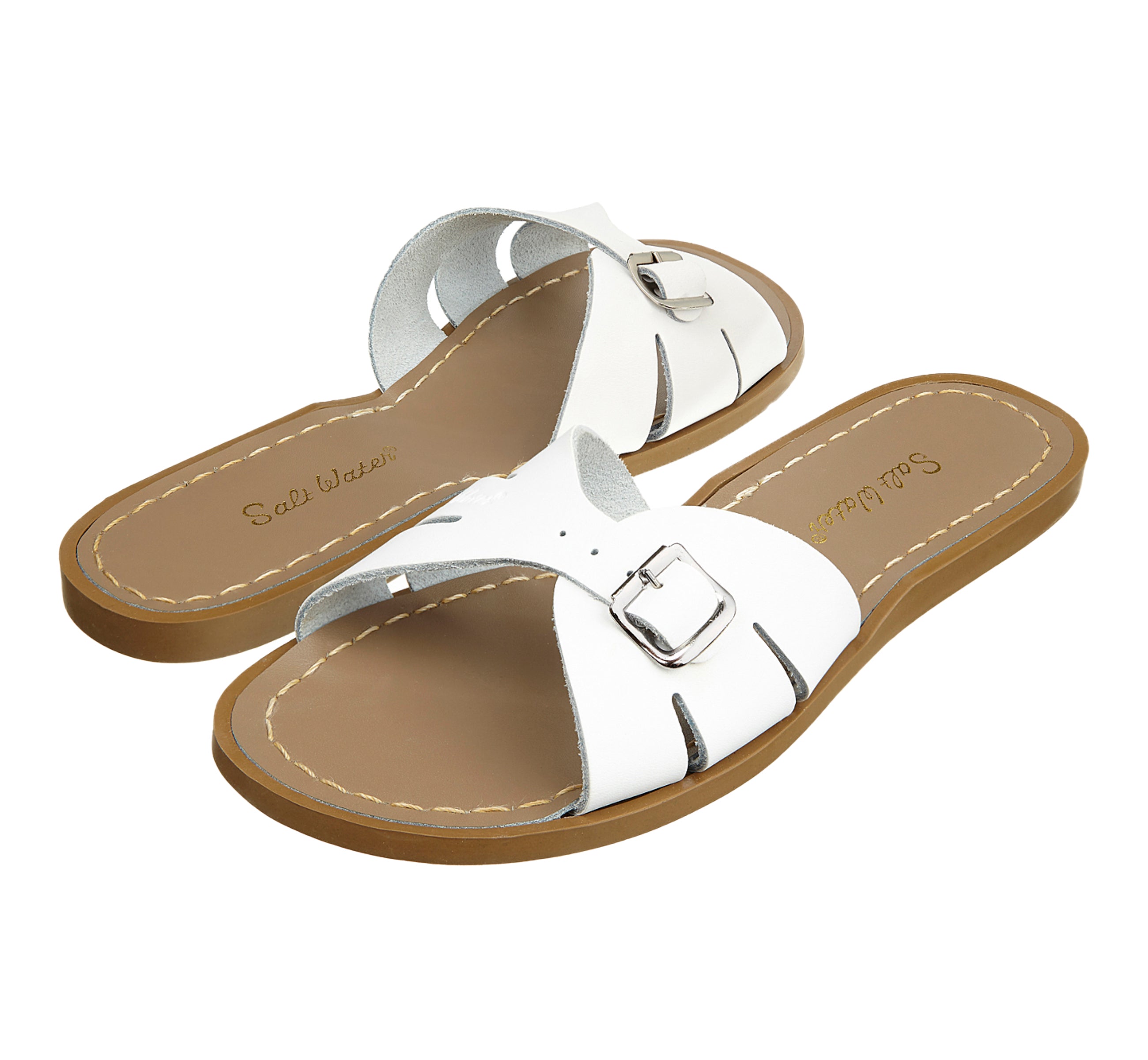Classic Slide White Womens Sandal - Salt-Water Sandals UK