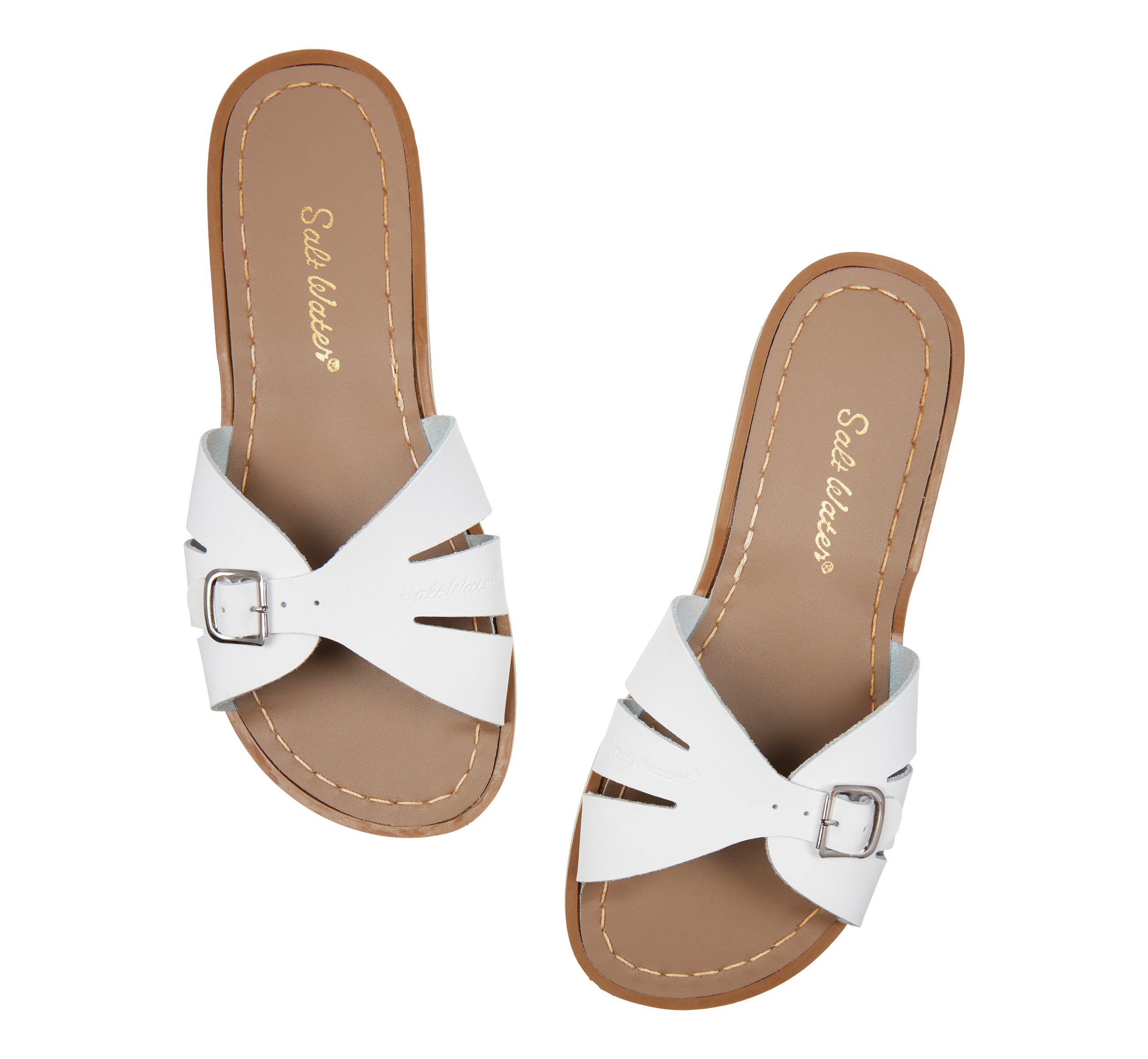 Classic Slide White Womens Sandal - Salt-Water Sandals UK