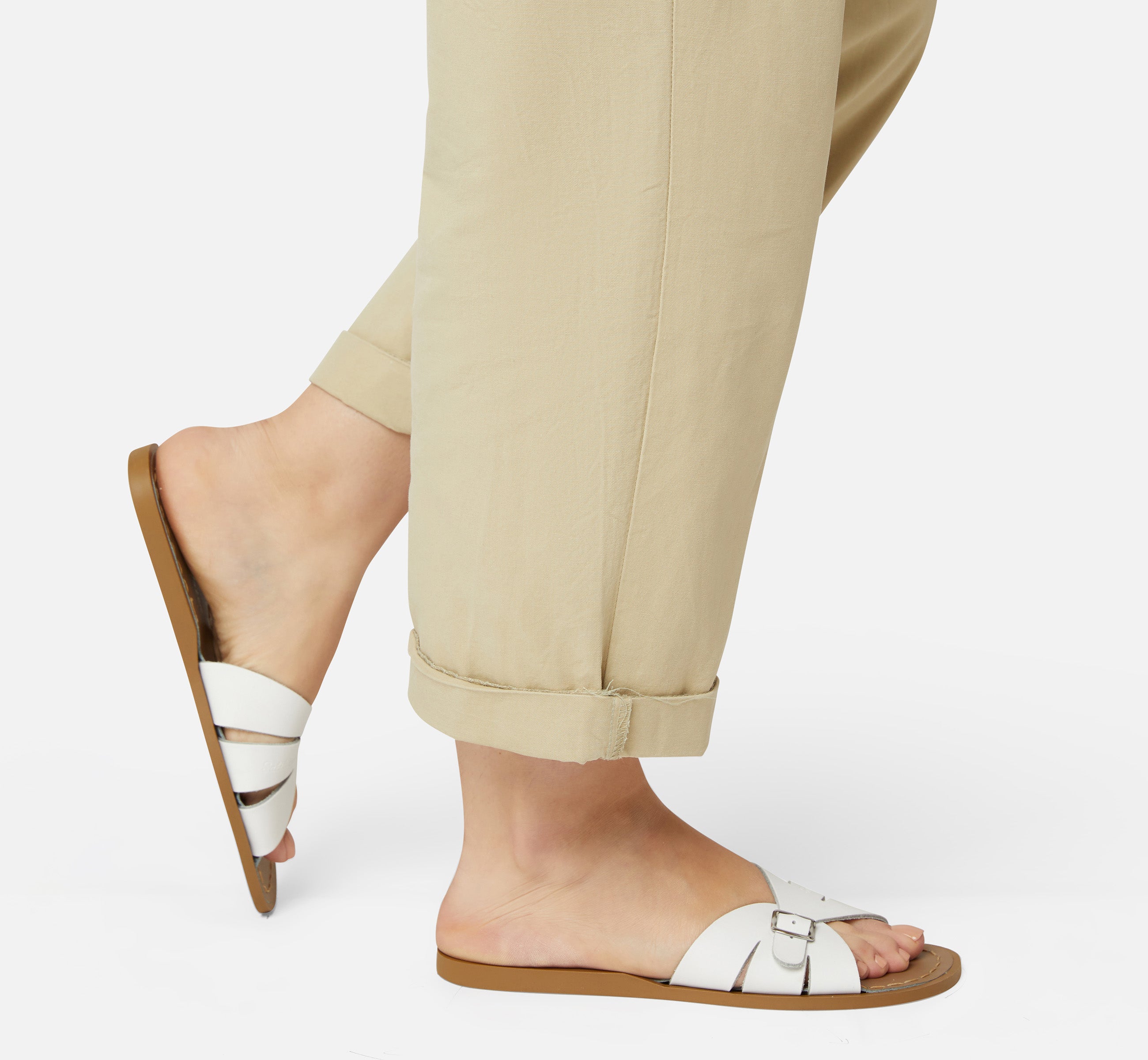 Classic Slide White Womens Sandal - Salt-Water Sandals UK