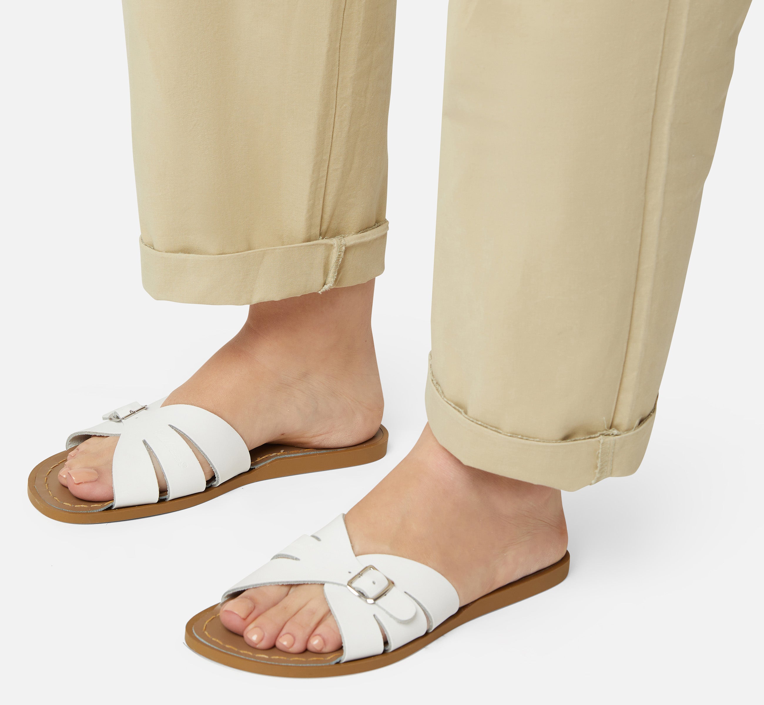 Classic Slide White Womens Sandal - Salt-Water Sandals UK