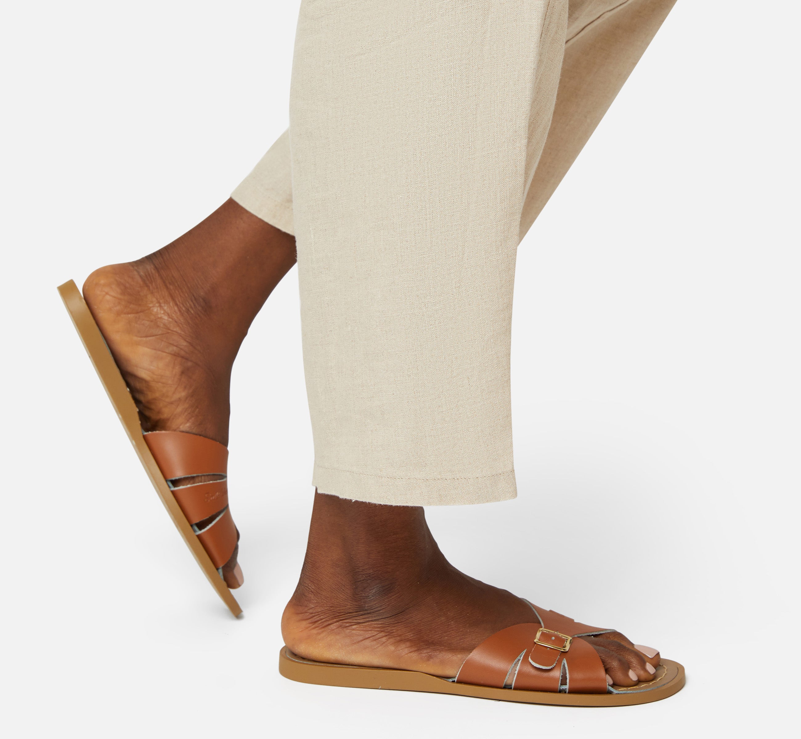 Classic Slide Tan Womens Sandal - Salt-Water Sandals UK
