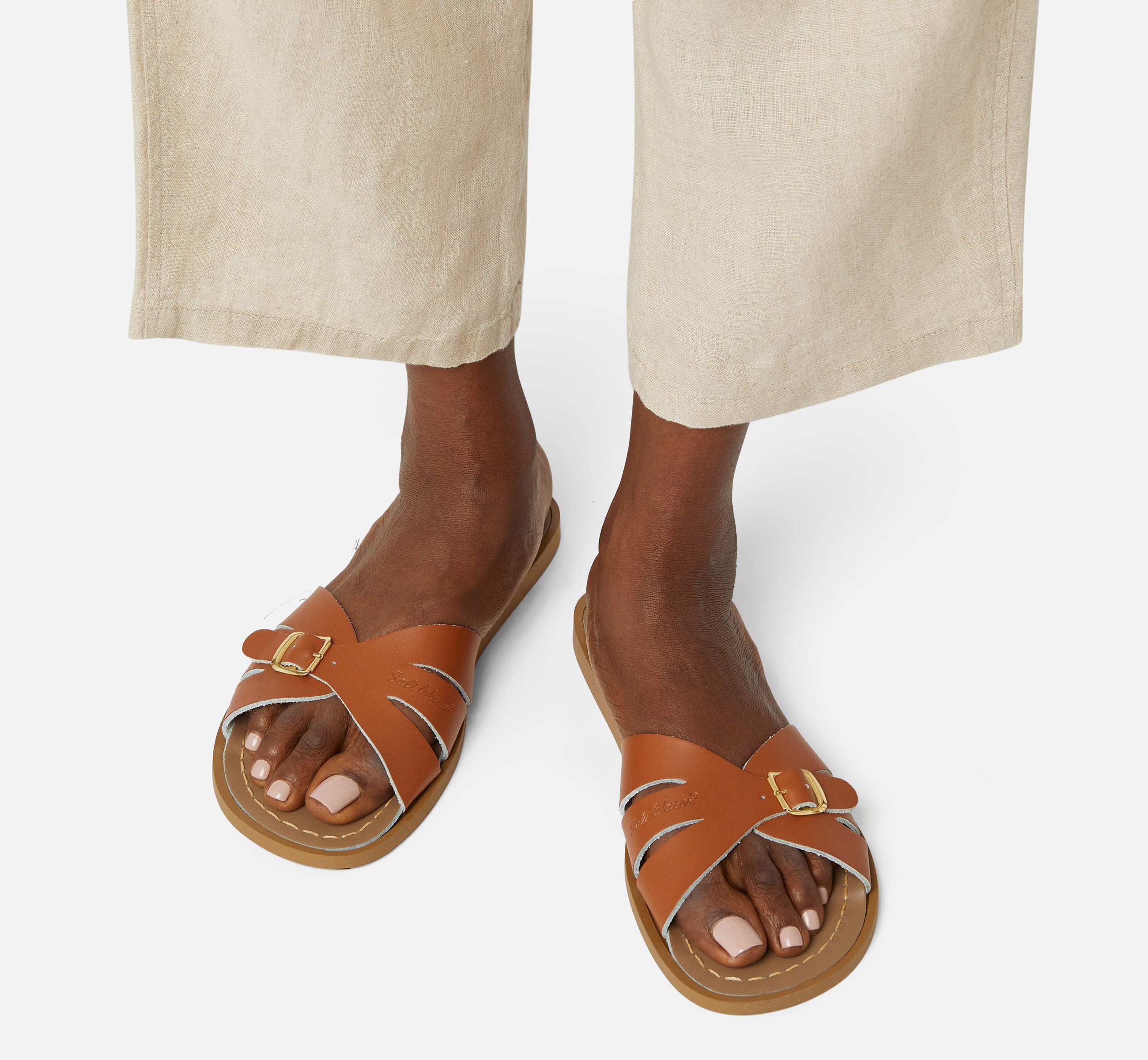 Classic Slide Tan Womens Sandal - Salt-Water Sandals UK