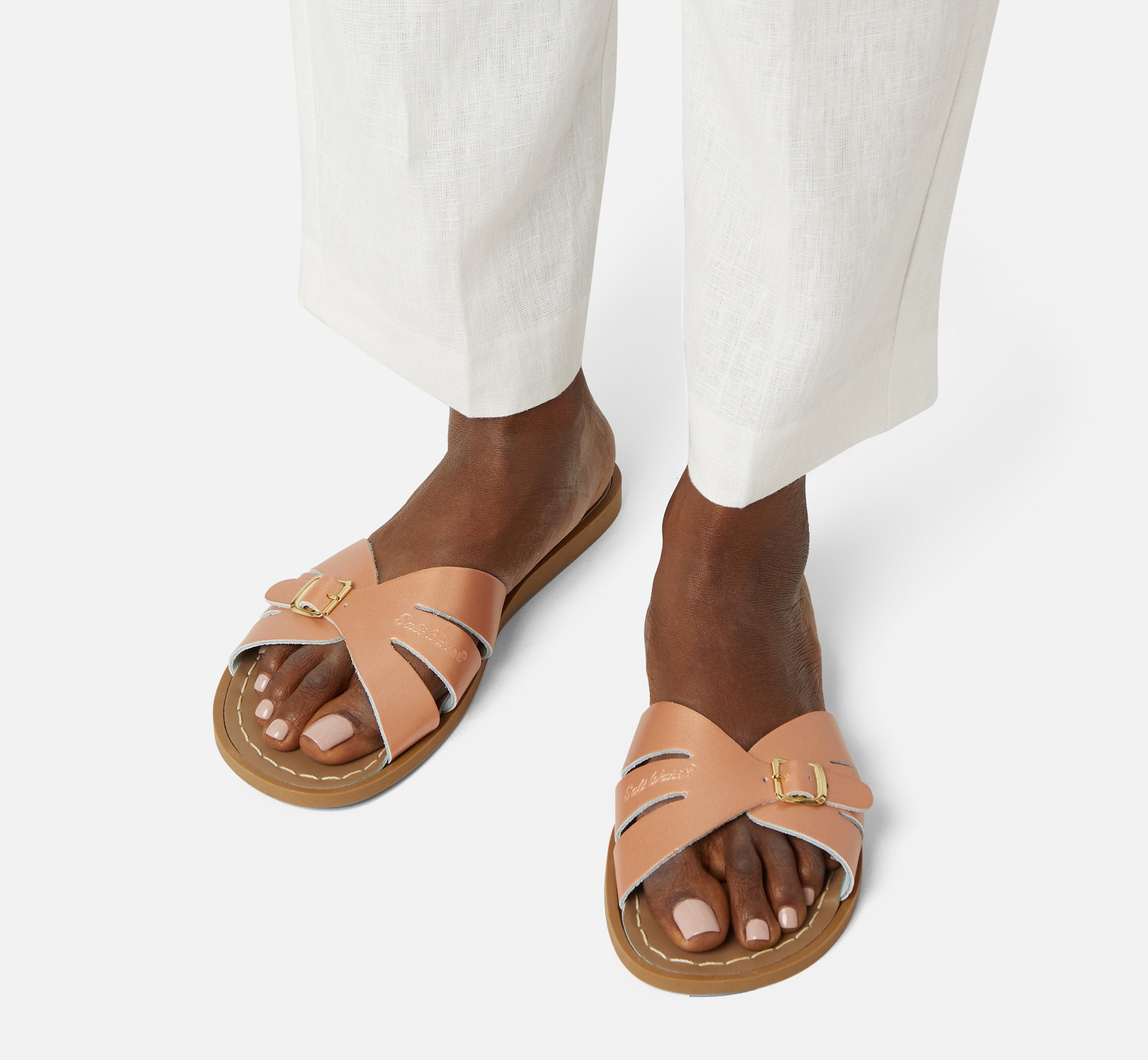 Classic Slide Rose Gold Womens Sandal - Salt-Water Sandals UK