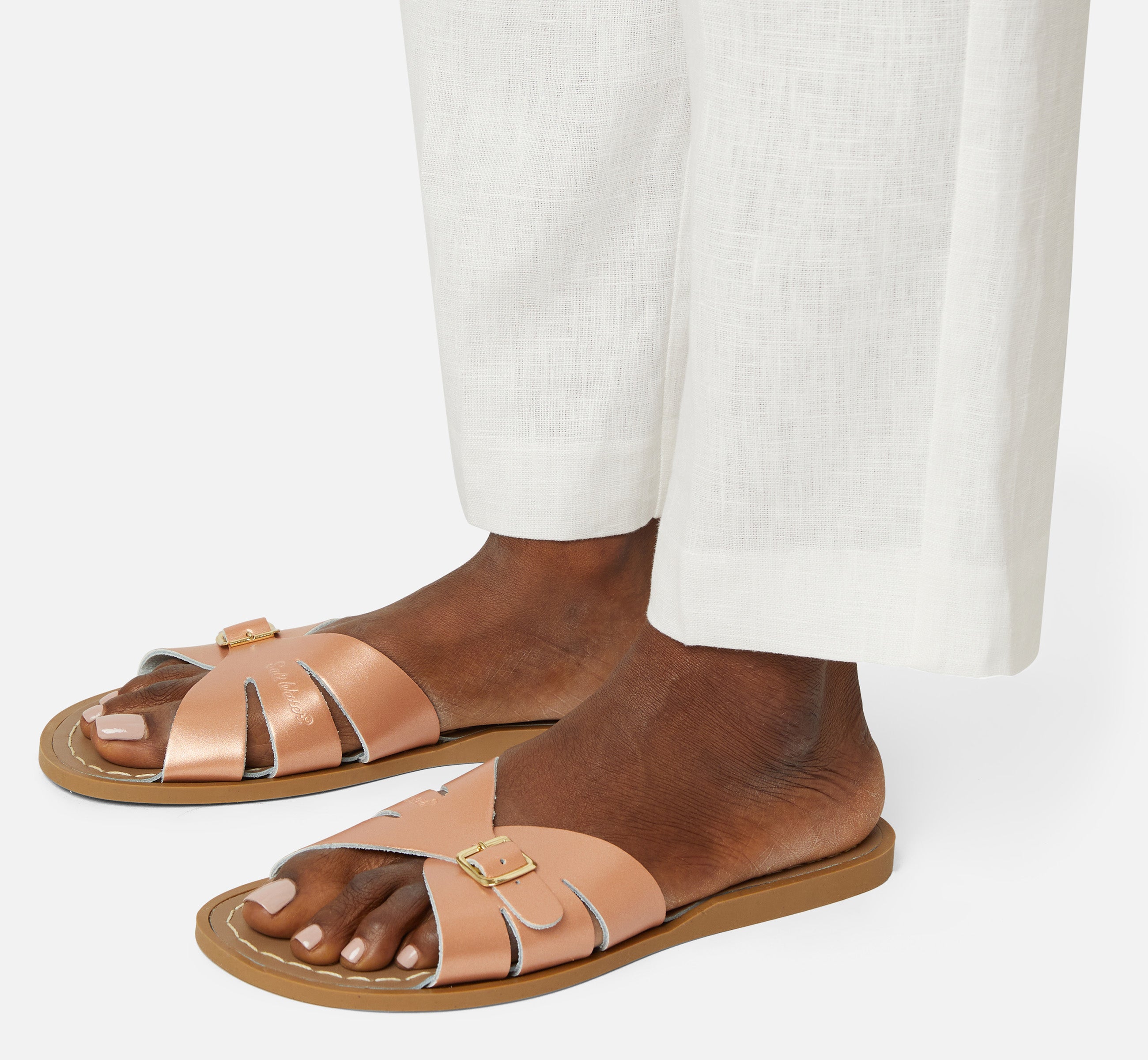 Classic Slide Rose Gold Womens Sandal - Salt-Water Sandals UK