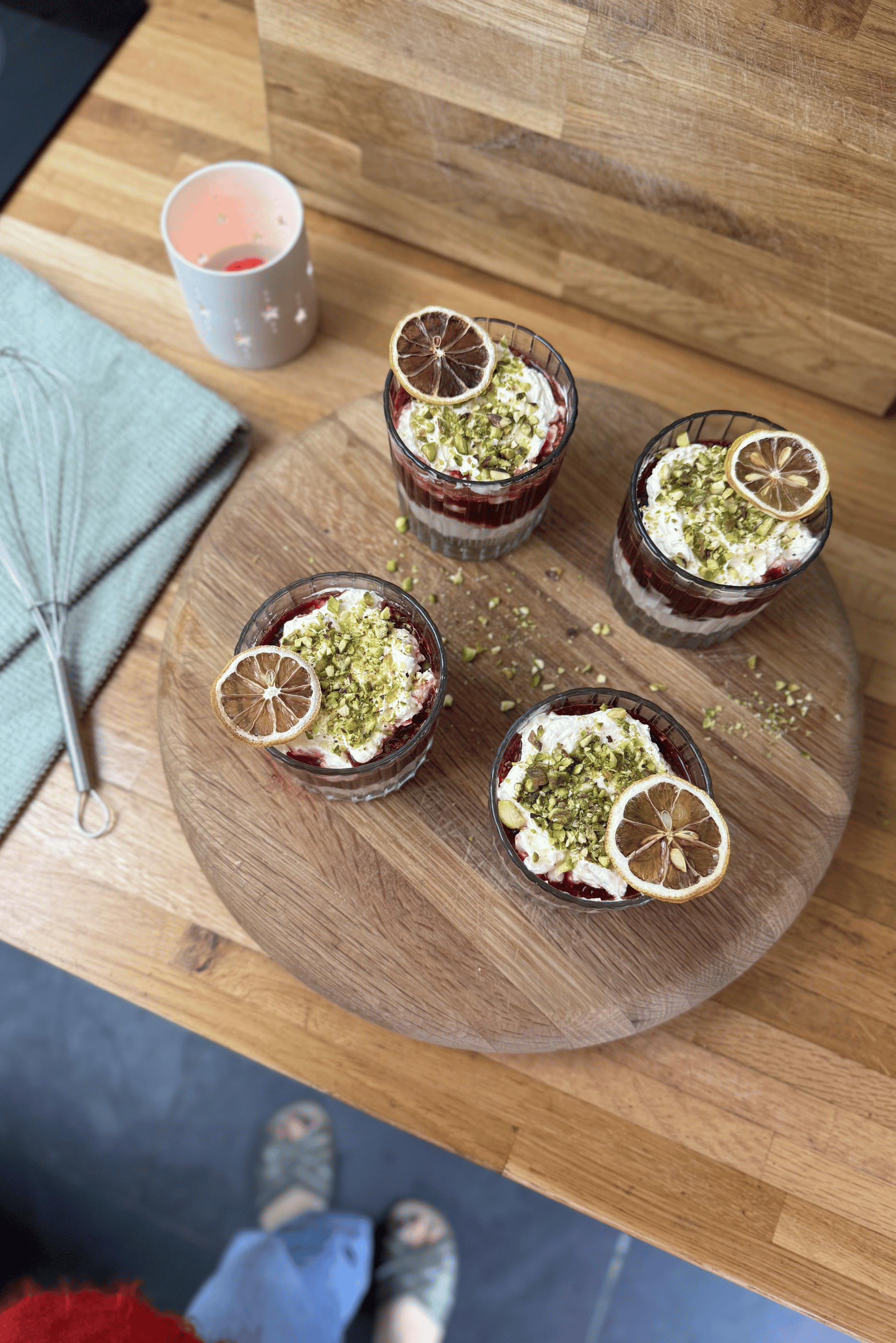 Cherry, Lemon & Pistachio Trifle Pots- an alternative for Stir-Up Sunday!
