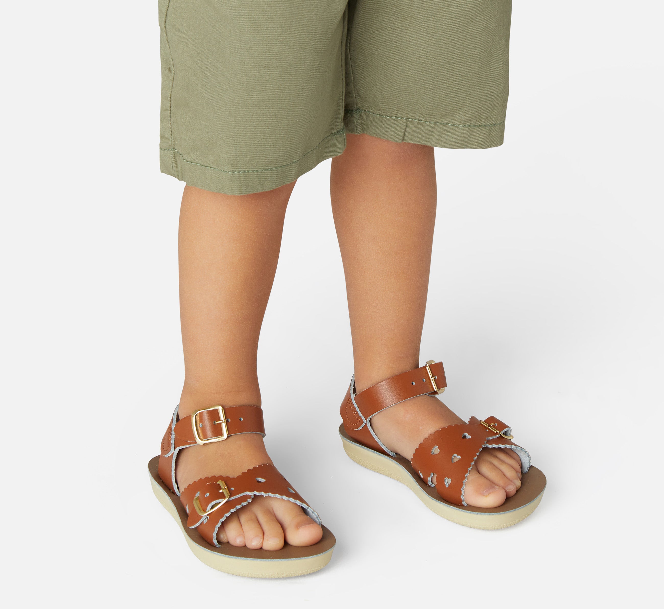 Sweetheart Tan Kids Sandal - Salt-Water Sandals UK