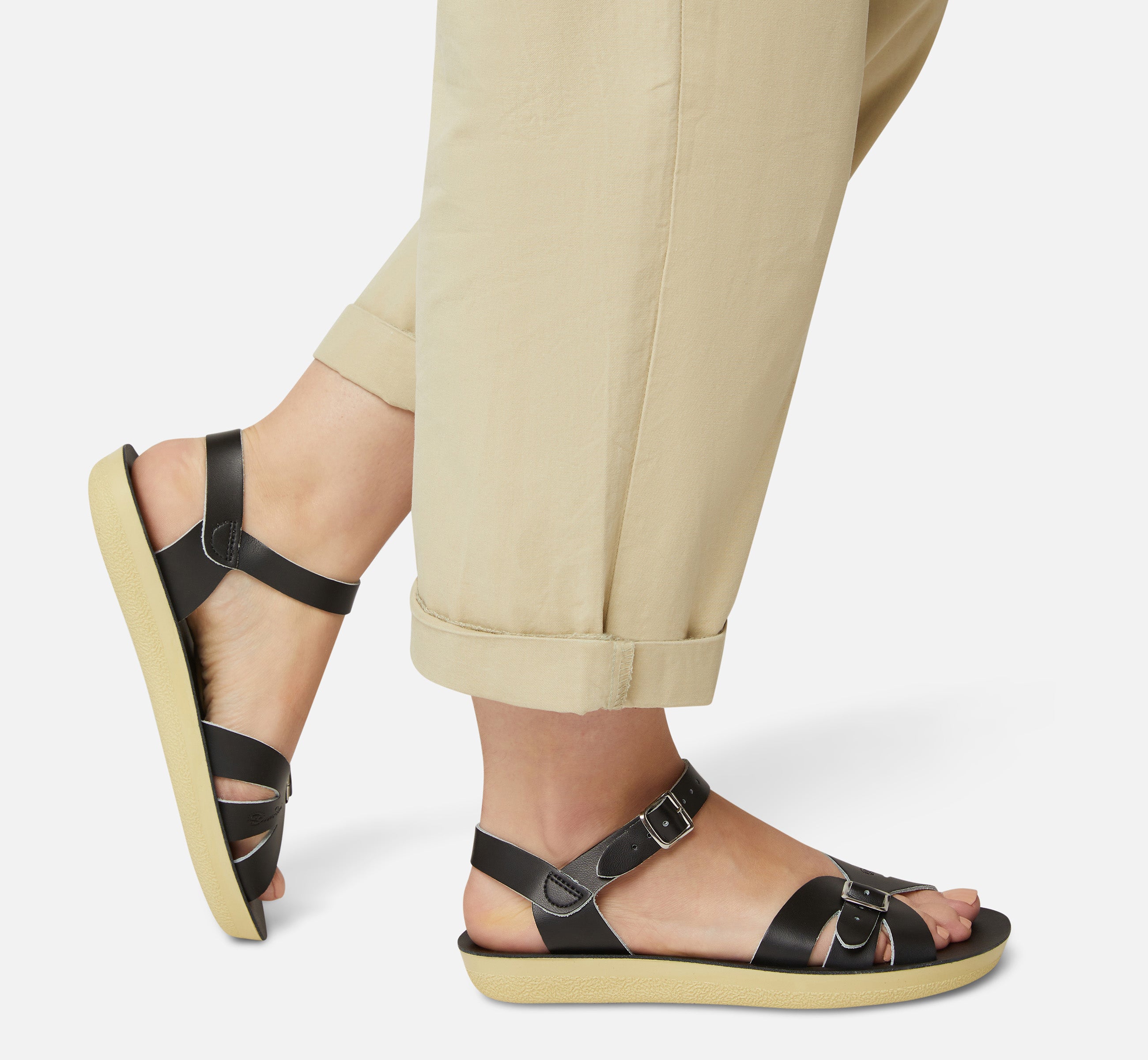 Boardwalk Womens Black Sandal Salt Water Sandals Shop UK