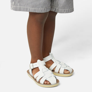 Shark Fisherman White Kids Sandal - Soft Sole Kids Sandals - Salt-Water Sandals UK