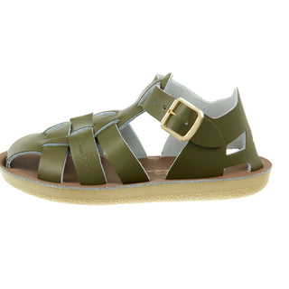 Shark Fisherman Olive Kids Sandal - Kids Shark Fisherman Sandals - Salt-Water Sandals UK