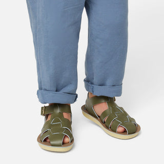 Shark Fisherman Olive Kids Sandal - All Kids Sandals - Salt-Water Sandals UK