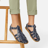 Fisherman Shark Original Navy Kids Sandal - Kids Vulcanised Sole Sandals - Salt-Water Sandals UK