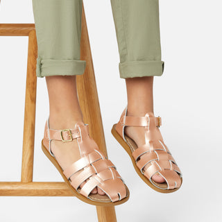 Fisherman Shark Original Rose Gold Kids Sandal - Kids Closed Toe Fisherman Sandals - Salt-Water Sandals UK