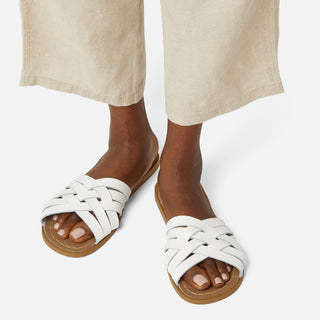 Retro Slide White Womens Sandal - Women's Slider Sandals - Salt-Water Sandals UK
