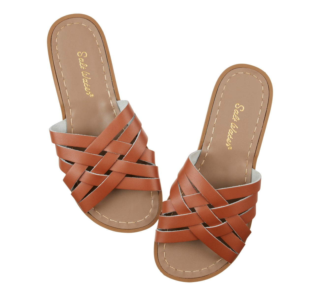 Retro Slide Tan Womens Sandal - Salt-Water Sandals UK