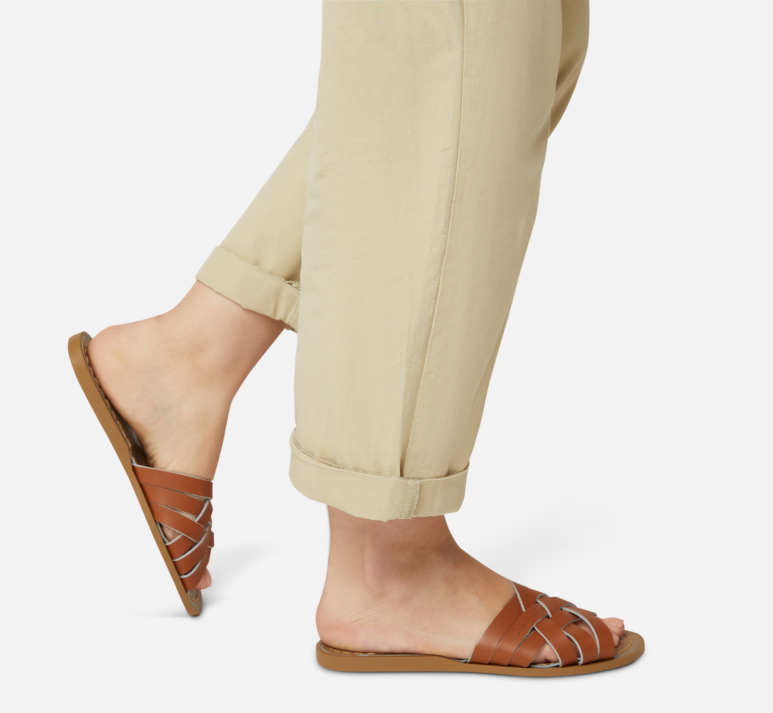 Retro Slide Tan Womens Sandal - Salt-Water Sandals UK