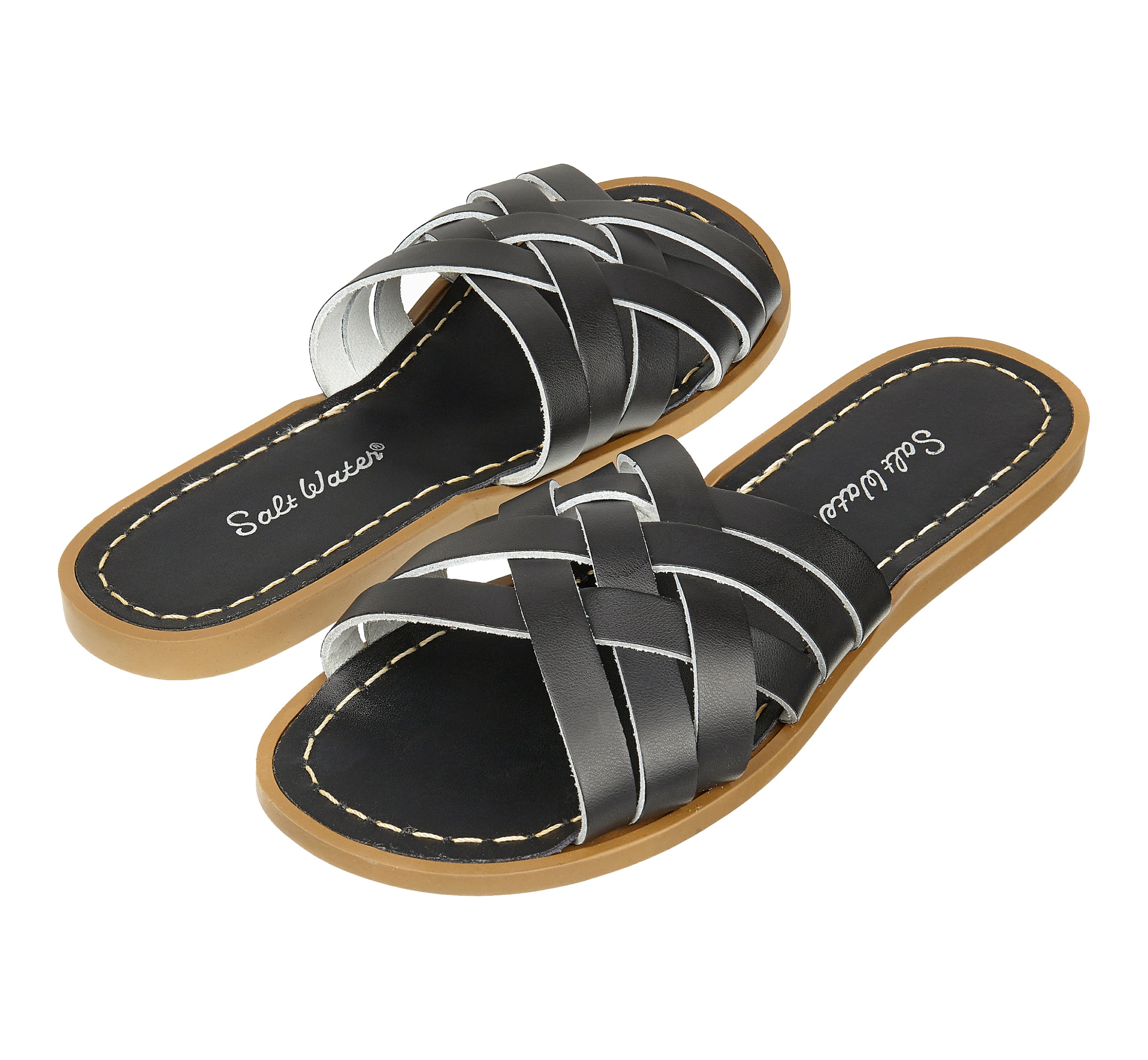 Retro Slide Black Womens Sandal - Salt-Water Sandals UK