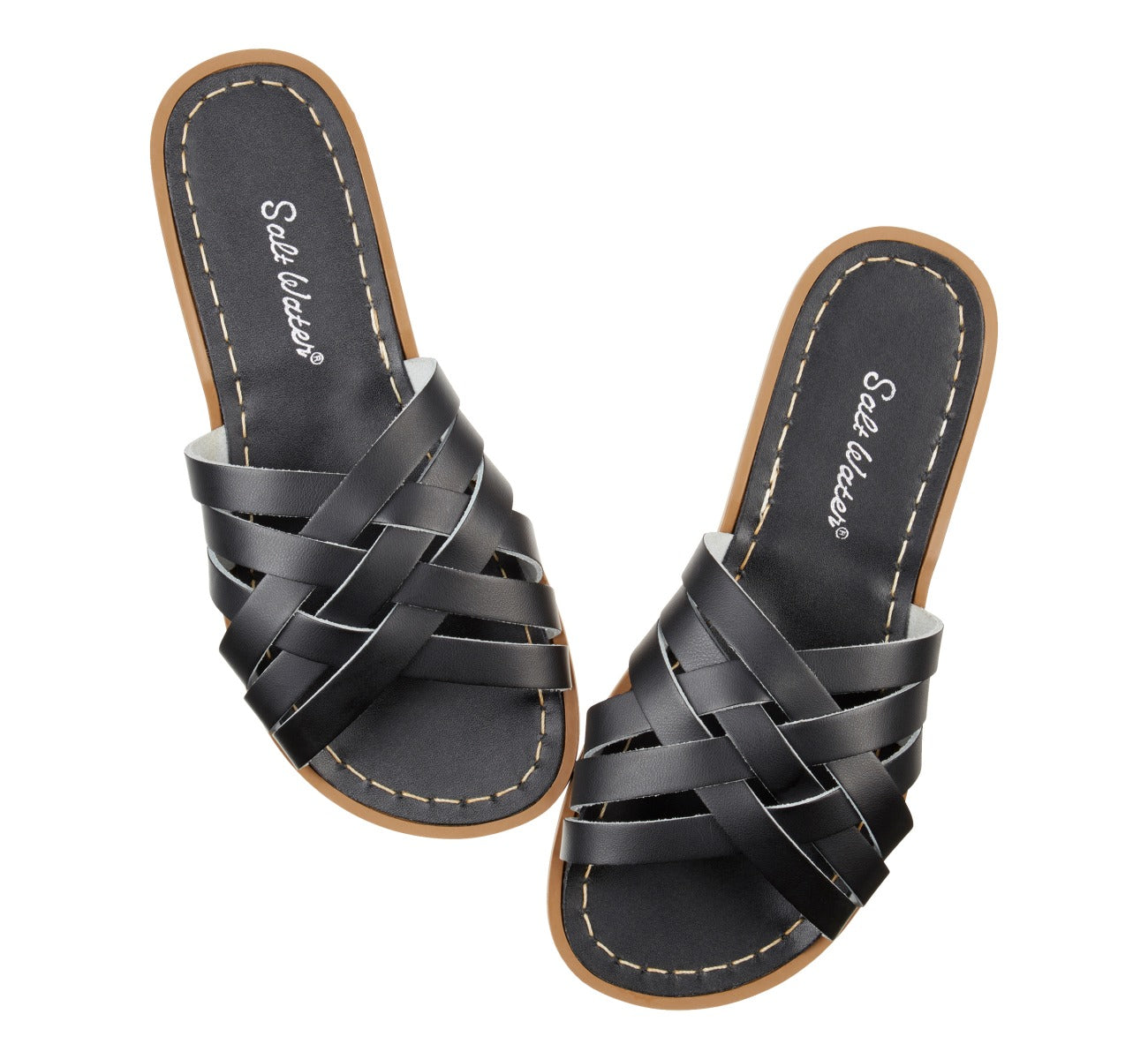 Retro Slide Black Womens Sandal - Salt-Water Sandals UK