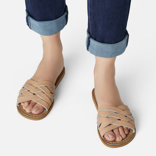 Retro Slide Latte Womens Sandal - Women's Slider Sandals - Salt-Water Sandals UK