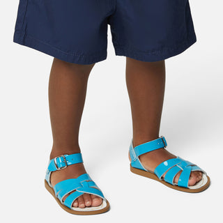 Original Shiny Turquoise Kids Sandal - Salt-Water Sandals UK