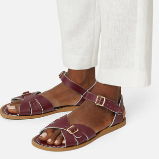 Classic Claret Womens Sandal - Women's Double Buckle Sandals - Salt-Water Sandals UK