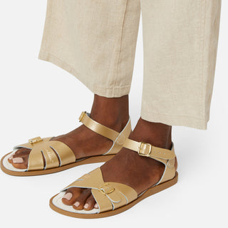 Classic Gold Womens Sandal - Women's Double Buckle Sandals - Salt-Water Sandals UK