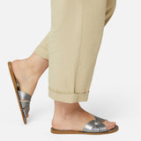 Classic Slide Pewter Womens Sandal - Women's Wide Fit Sandals - Salt-Water Sandals UK