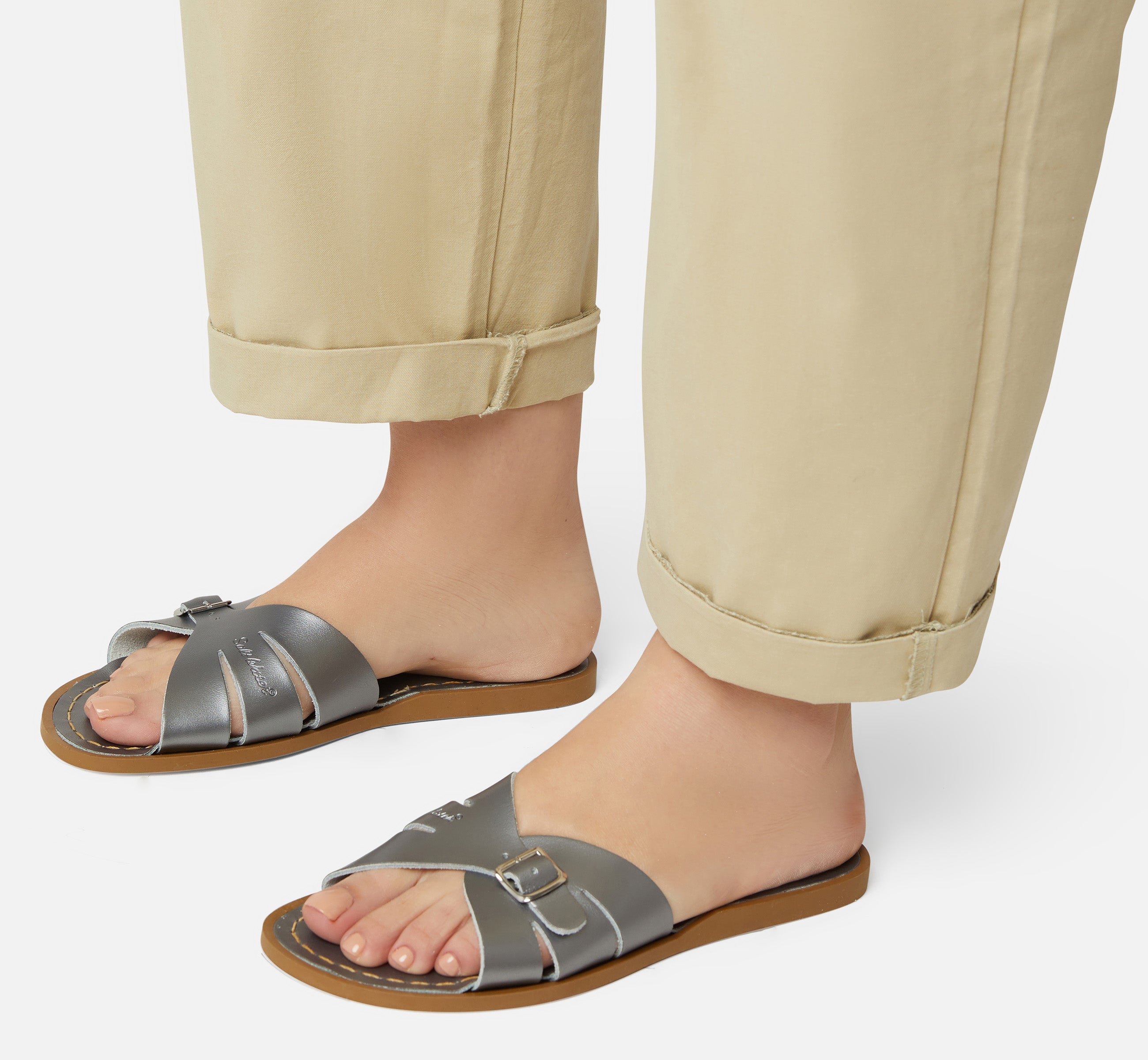 Classic Slide Pewter Womens Sandal - Salt-Water Sandals UK