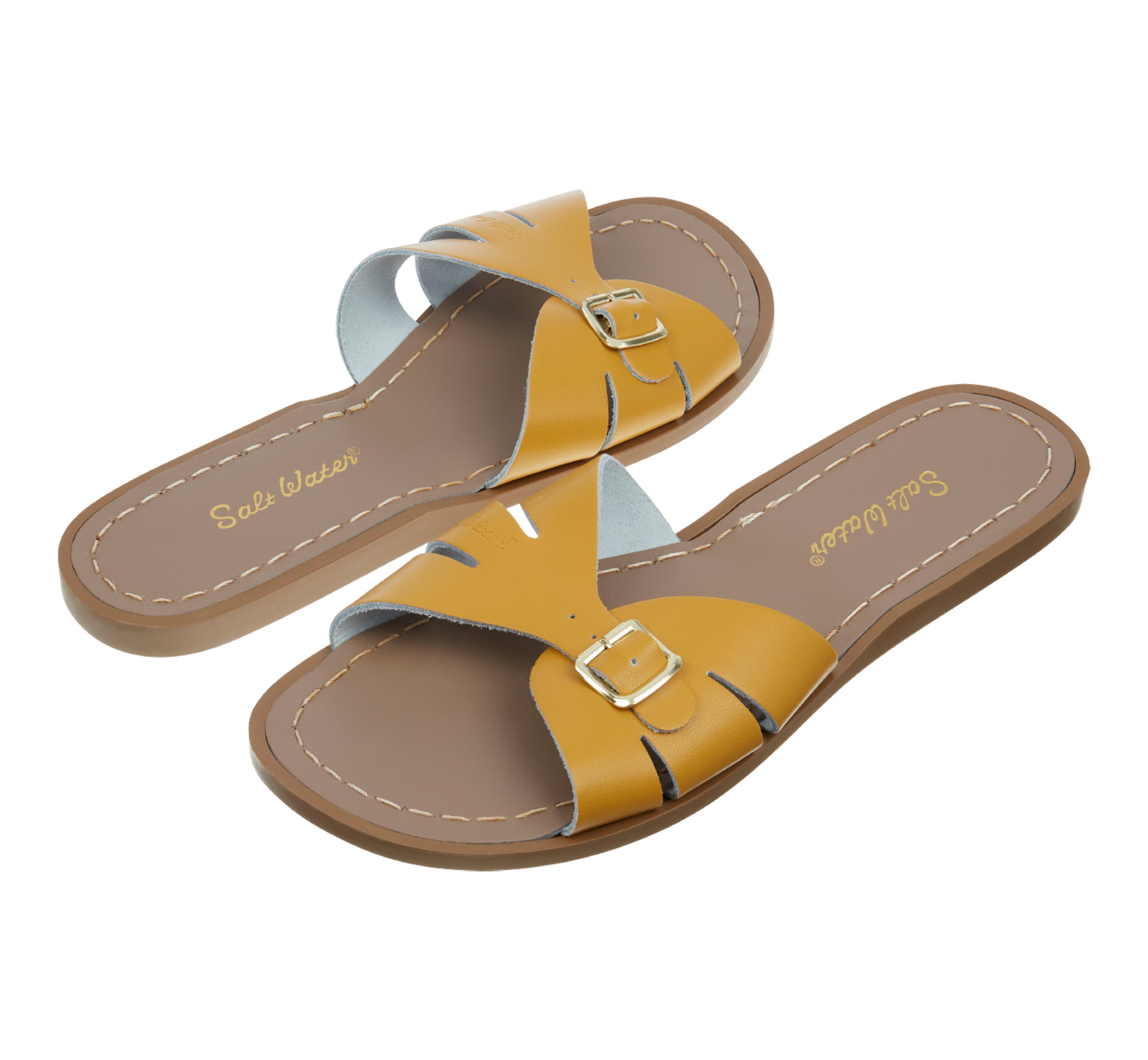 Classic Slide Mustard Womens Sandal - Salt-Water Sandals UK