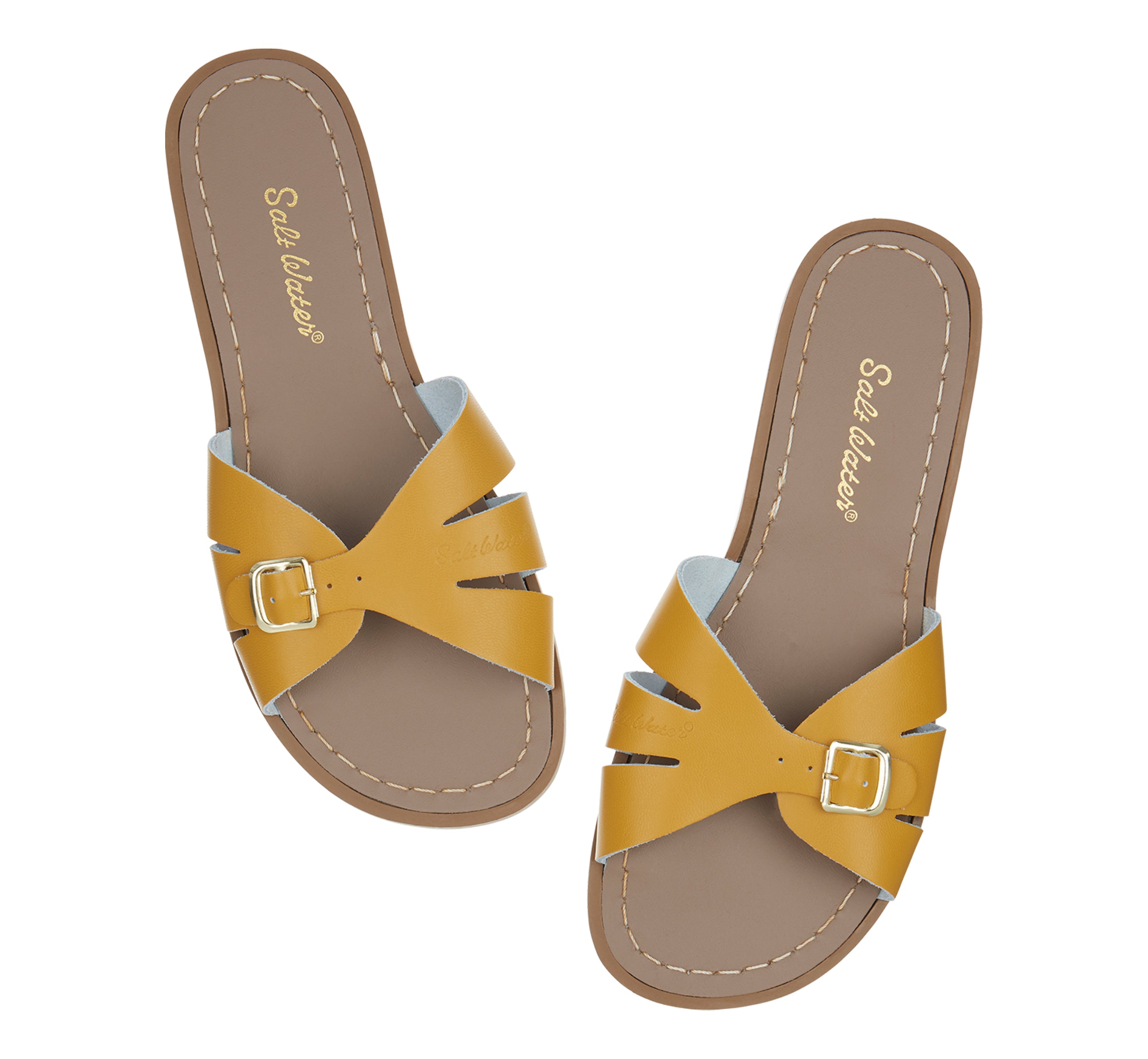 Classic Slide Mustard Womens Sandal - Salt-Water Sandals UK