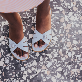 Classic Slide Light Blue Womens Sandal - Women's Wide Fit Sandals - Salt-Water Sandals UK