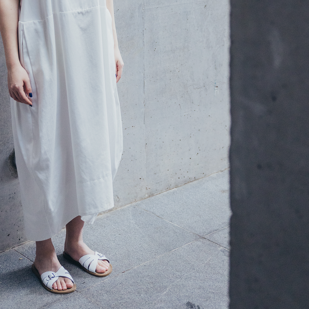 Classic Slide White Womens Sandal - Salt-Water Sandals UK