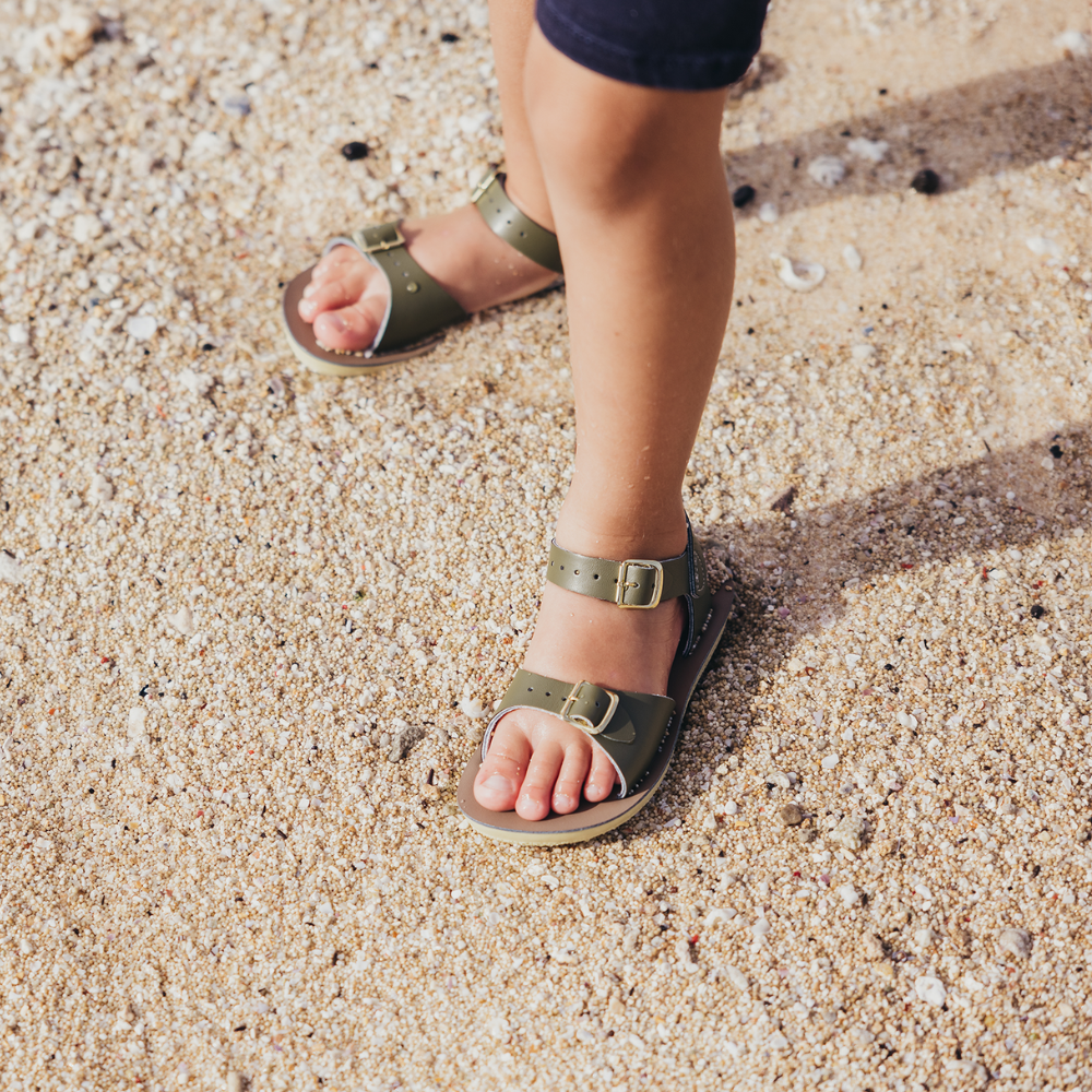 Surfer Olive Kids Sandal - Salt-Water Sandals UK