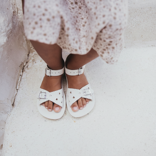 Sweetheart White Kids Sandal - Kids Wide Fit Sandals - Salt-Water Sandals UK